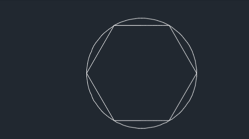 CAD圆形怎么绘制内外切六边形