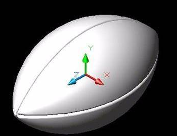 CAD橄榄球立体绘制技巧