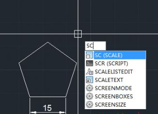 CAD如何按照比例缩放五边形？